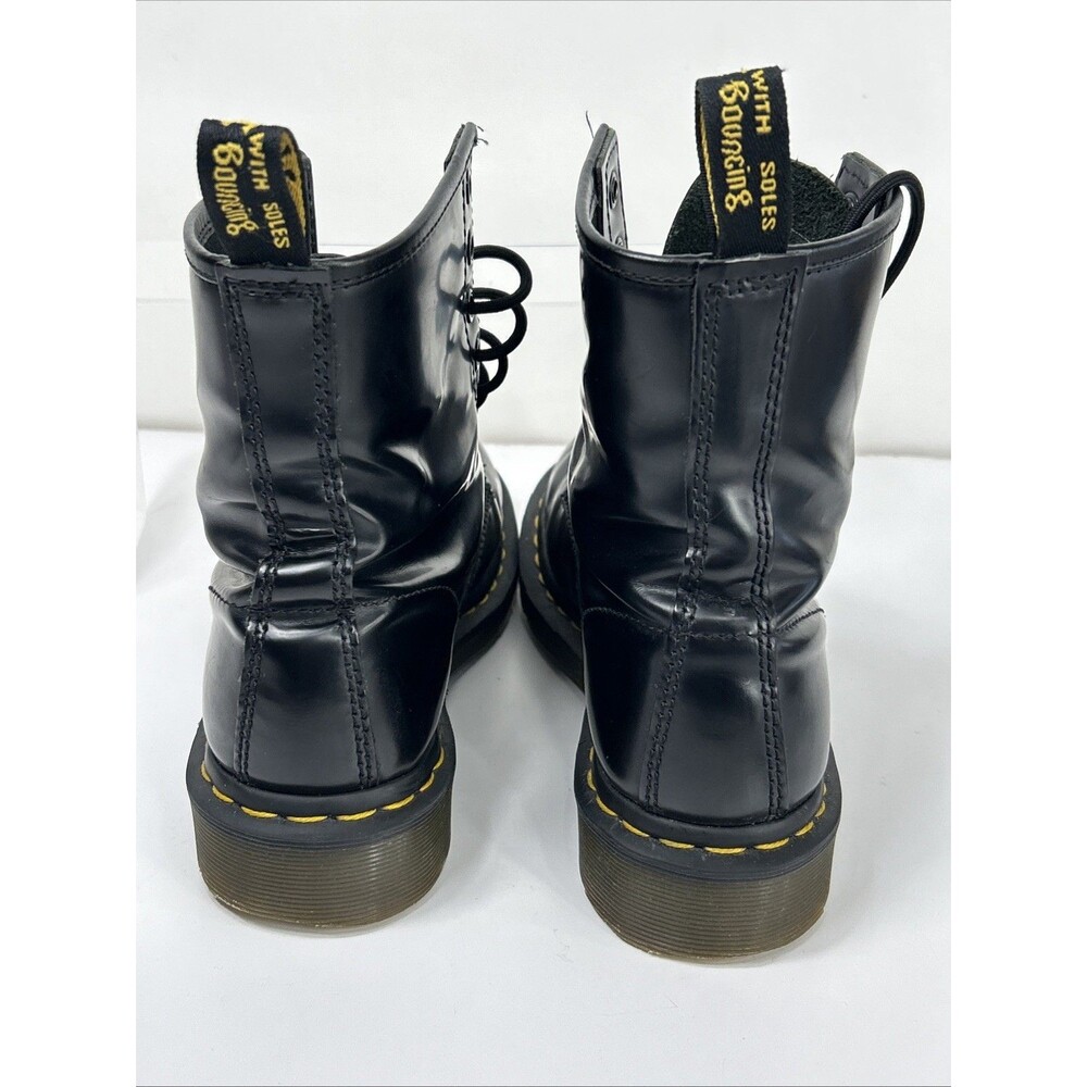 Doc Dr. Martens 11821 Black Leather Combat Boots Shoes Lace Up Women’s Sz 7 - Picture 6 of 13
